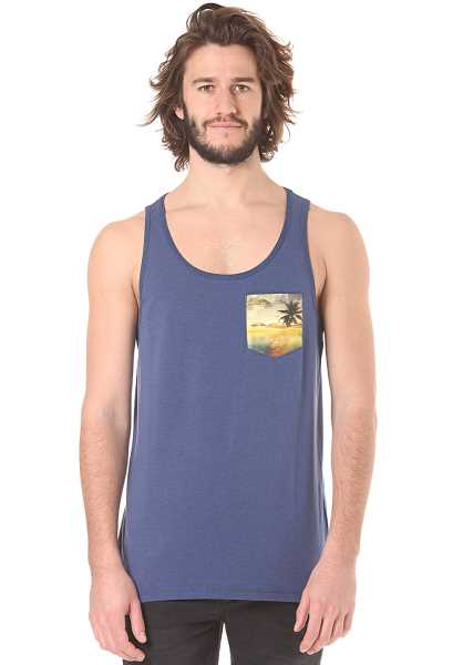 Online Store Lakeville Mountain Pocket Sunset Tank - Blu Uomo Estate T-Shirts (D7803)